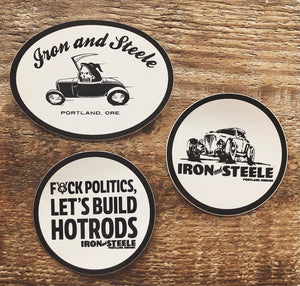 politics hot rod rat rod gasser beer sticker model a stickers  iron and steele ironandsteele